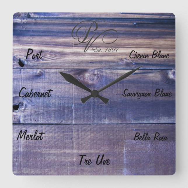 Horloge Carrée Wine (Recto)
