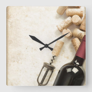 Horloge Carrée Wine Bottle Wall Clock
