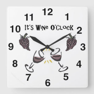 Horloge Carrée Wine Drinkers Wall Clock - Unique Gift Wine Lovers