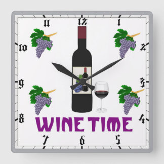 Horloge Carrée Wine Wall Clock