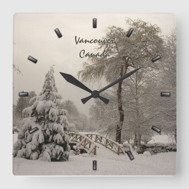 Horloge Carrée Winter Clock Custom (Recto)