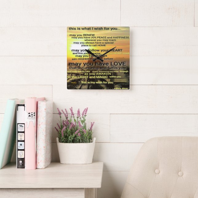 Horloge Carrée WISH Clock par Adiela Akoo (Salle de lecture)