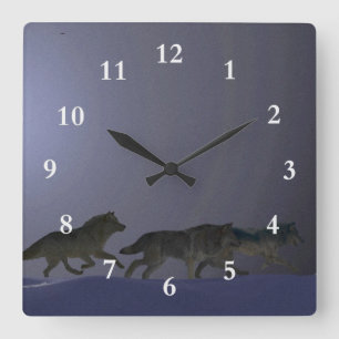 Horloge Carrée Wolfpack
