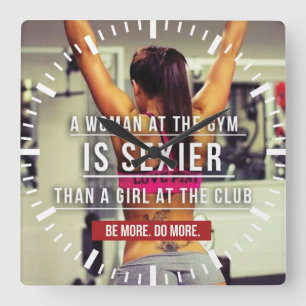 Horloge Carrée Women's Gym Workout Motivational