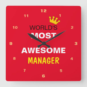 Horloge Carrée Worlds Most Awesome - MANAGER / the best one