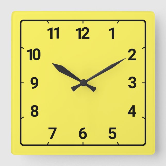 Horloge Carrée Yellow (Recto)