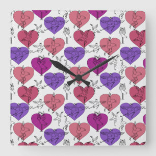 Horloge Carrée Yoga pose motif Yoga sans couture motif 4