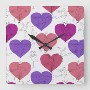 Horloge Carrée Yoga poses pattern Yoga seamless pattern 2