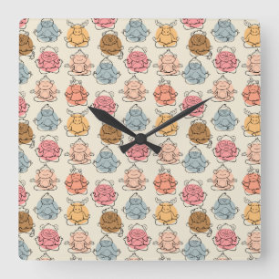 Horloge Carrée Yoga poses pattern   Yoga seamless pattern 42