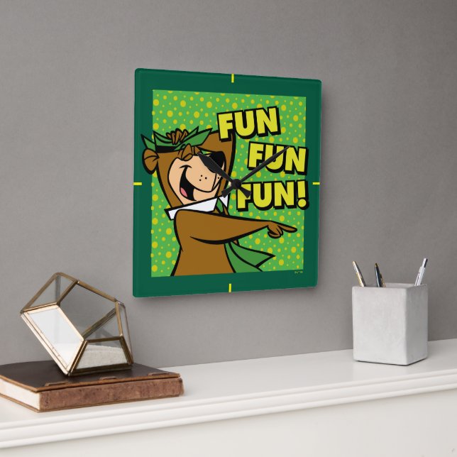 Horloge Carrée Yogi Bear Fun Amusant (Bureau)