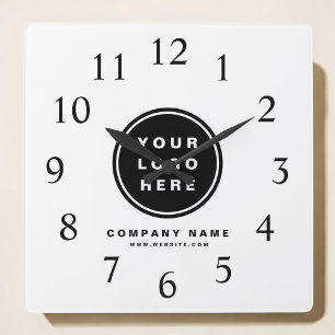 Horloge Carrée Your Business Logo Promoteur Business Company