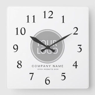 Horloge Carrée Your Business Logo Promoteur Business Company