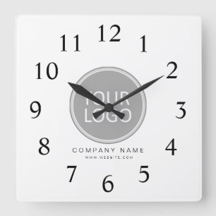 Horloge Carrée Your Business Logo Promotional Business Company