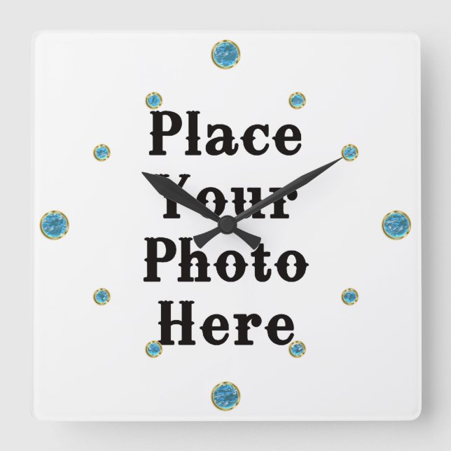 Horloge Carrée Your Photo Here Wall Clock (Recto)