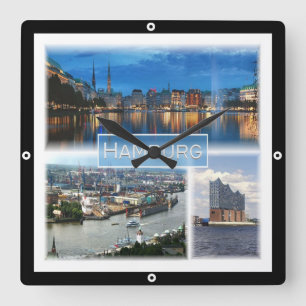 Horloge Carrée zDE021 HAMBURG Allemagne,