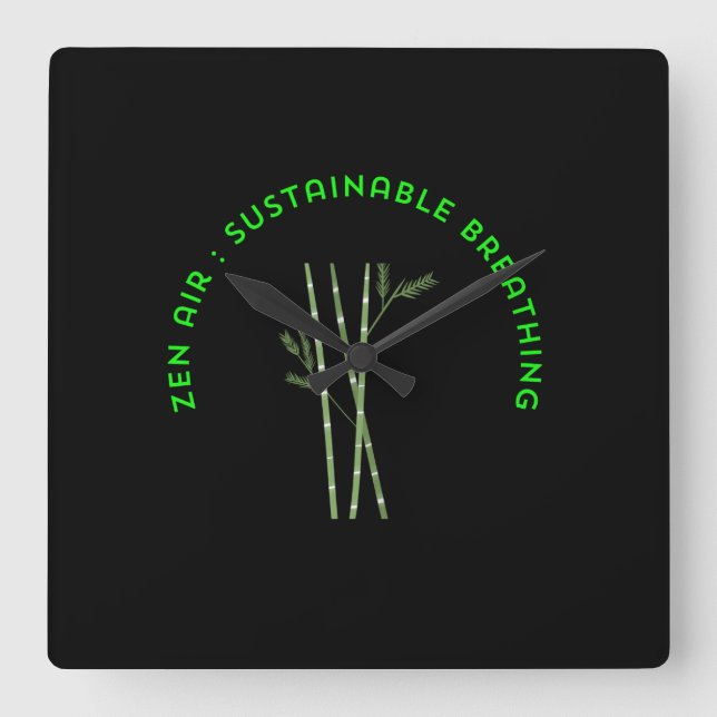 Horloge Carrée Zen Air: Sustainable Breathing (Recto)