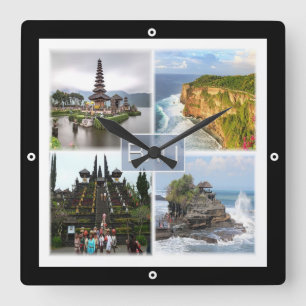 Horloge Carrée zID006 BALI, Indonésie, Asie,