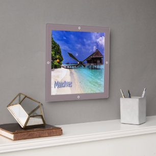 Horloge Carrée zMV004 îles MALDIVES plage, Asie,
