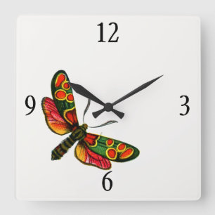 Horloge Carrée Zygaena carniolica - La teigne de Burnet Crepuscul