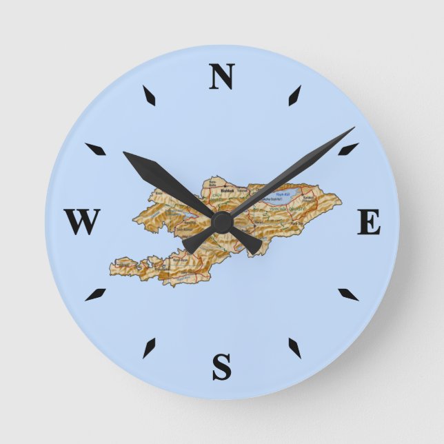 Horloge Carte Kirghizistan (Recto)