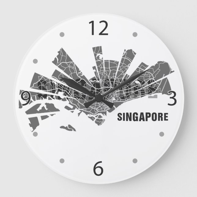 Horloge Carte Singapour (Recto)