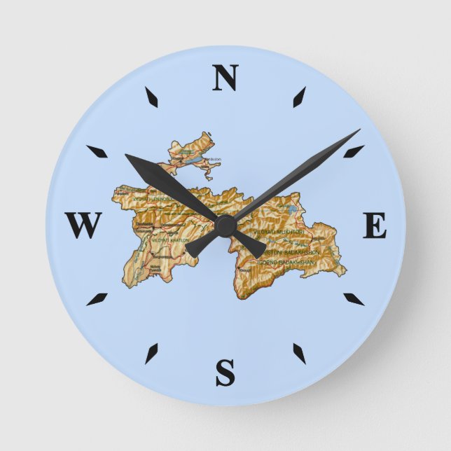 Horloge Carte Tadjikistan (Recto)
