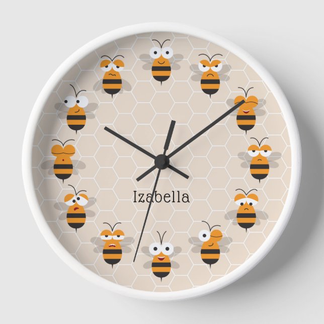 Horloge Cartoon mignon Miel Abeille de Miel (Recto)
