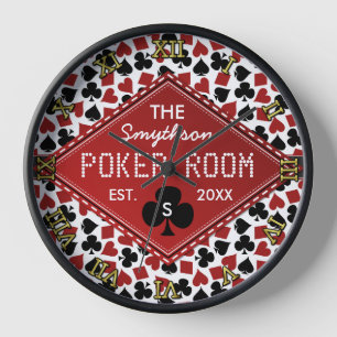 Horloge Casino personnalisable de pièce de tisonnier