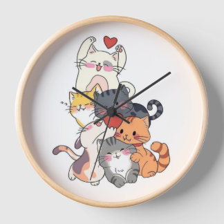 Horloge Cats Together Wall Clock