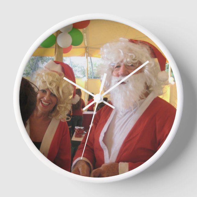 Horloge Célébration de Noël de père Noël et Mme Claus - Fe (Recto)