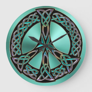 Horloge celtique de signe de paix de noeud de vert