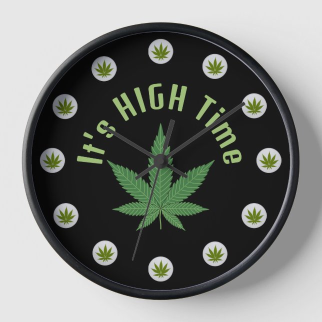 Horloge C'est High Time Weed Leaf Green Purple Custom (Recto)