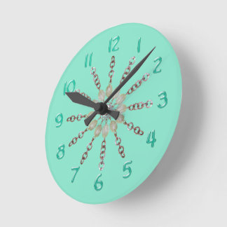 Horloge - Chaîne de cuivre et perles