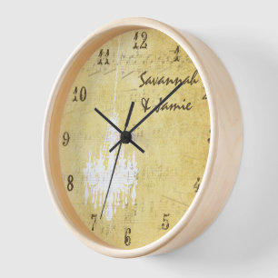 Horloge Chandelier à notes musicales personnalisées en dét