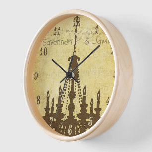 Horloge Chandelier à notes musicales personnalisées en dét