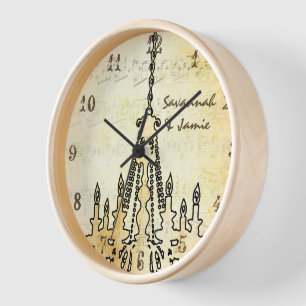 Horloge Chandelier à notes musicales personnalisées en dét