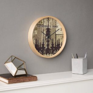 Horloge Chandelier de style rustique ancien personnalisé