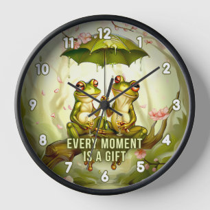 Horloge Chaque instant est un cadeau Romantique Frog Décor