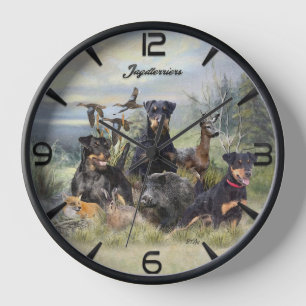 Horloge Chasse avec Jagdterriers, Art
