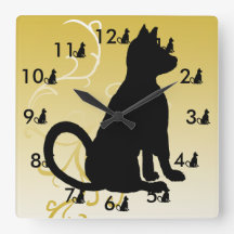 Horloge Chat Chats Noirs Ornat Cricket ModerneDian