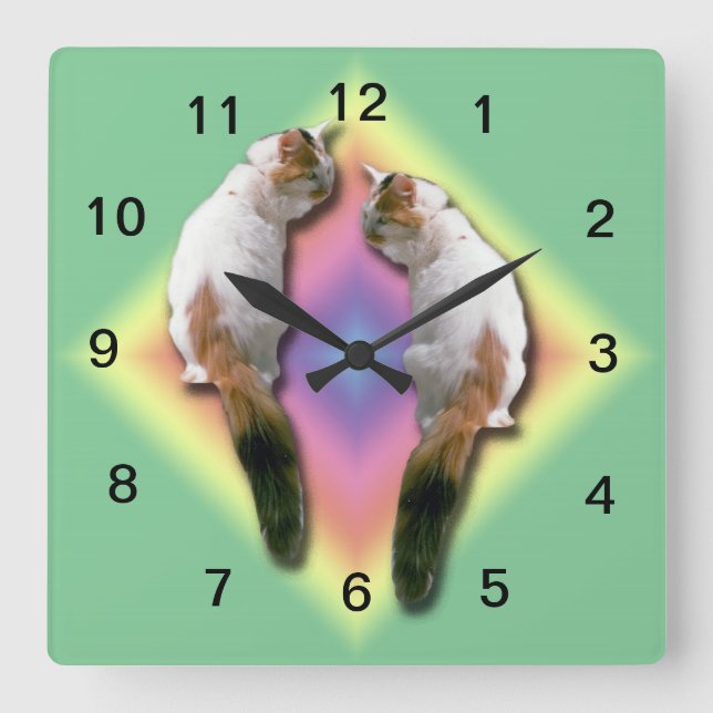 Horloge - Chat en miroir (Recto)