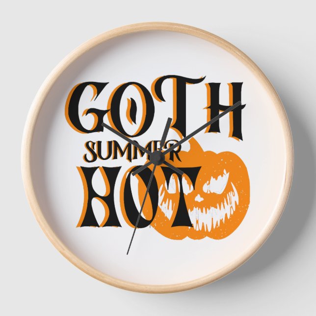 Horloge Chaud Goth Citrouille d'été-Horreur souriant (Recto)