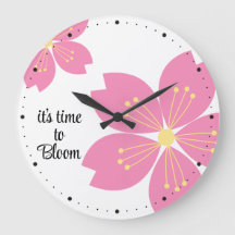 Horloge Cherry Blossom "il est temps de s'épanouir
