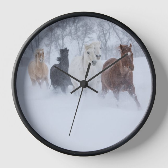 Horloge Cheval à travers la neige (Recto)