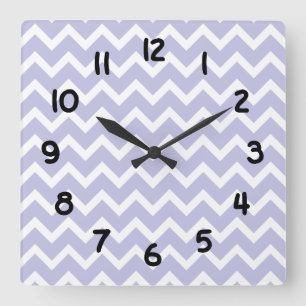 Horloge Chevron blanc violet lavande