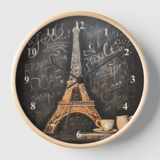 Horloge Chic Eiffel Tower Café Café Chalet Paris
