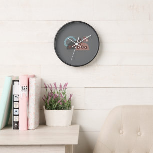 Horloge Chic moderne Monogramme rond Boho