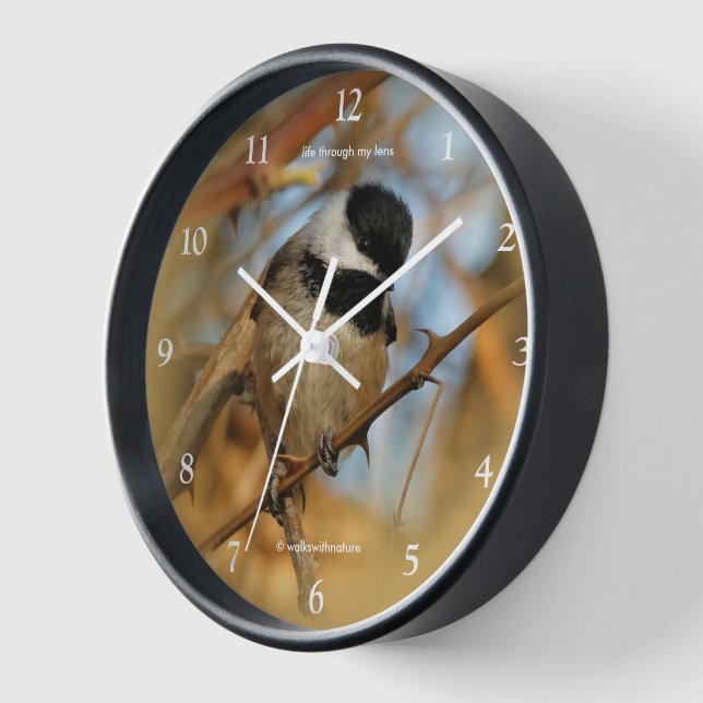 Horloge Chickadee Songbird, Joli Espérant (Angle)