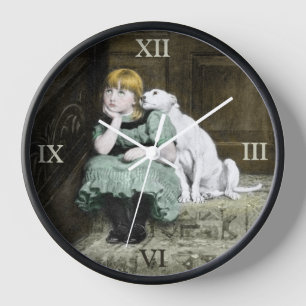 Horloge Chien Adoring Girl