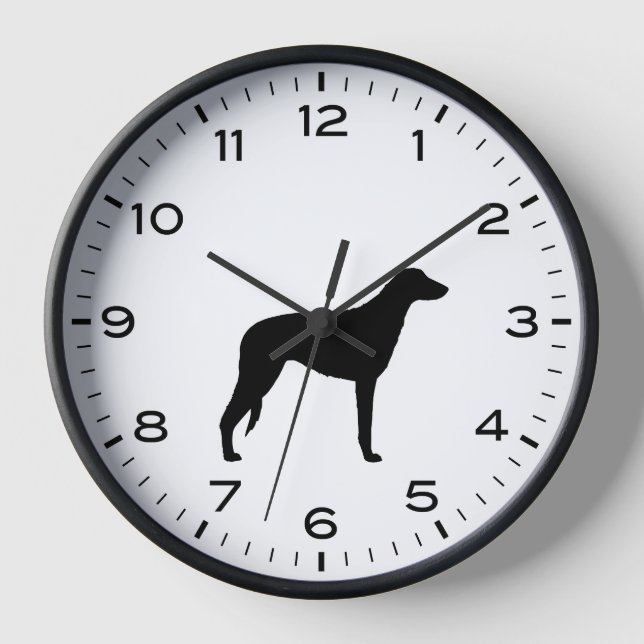 Horloge Chien de race écossaise Deerhound Silhouette (Recto)